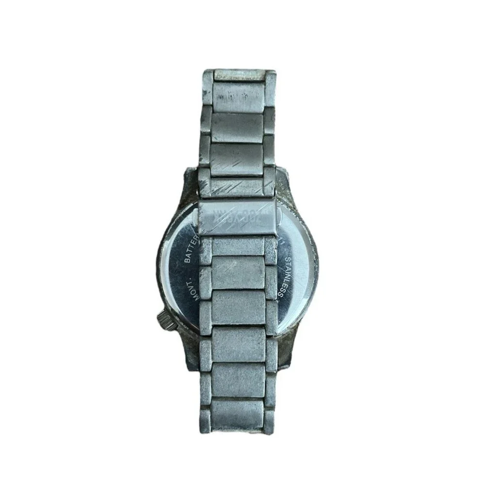 Zoo York Mens Analog Quartz Watch Silver Large 48mm Date New Battery